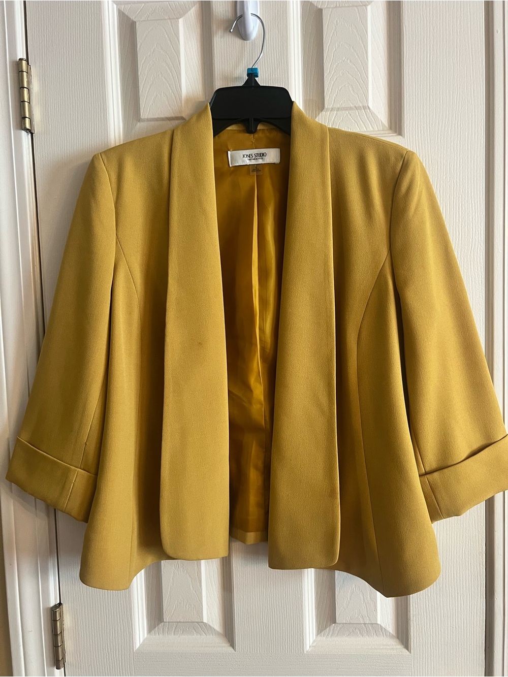 Jones Studio Mustard Yellow Open-Front Blazer Jacket